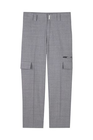 Pantaloni dritti in misto lana grigio GIVENCHY KIDS | H30688A47